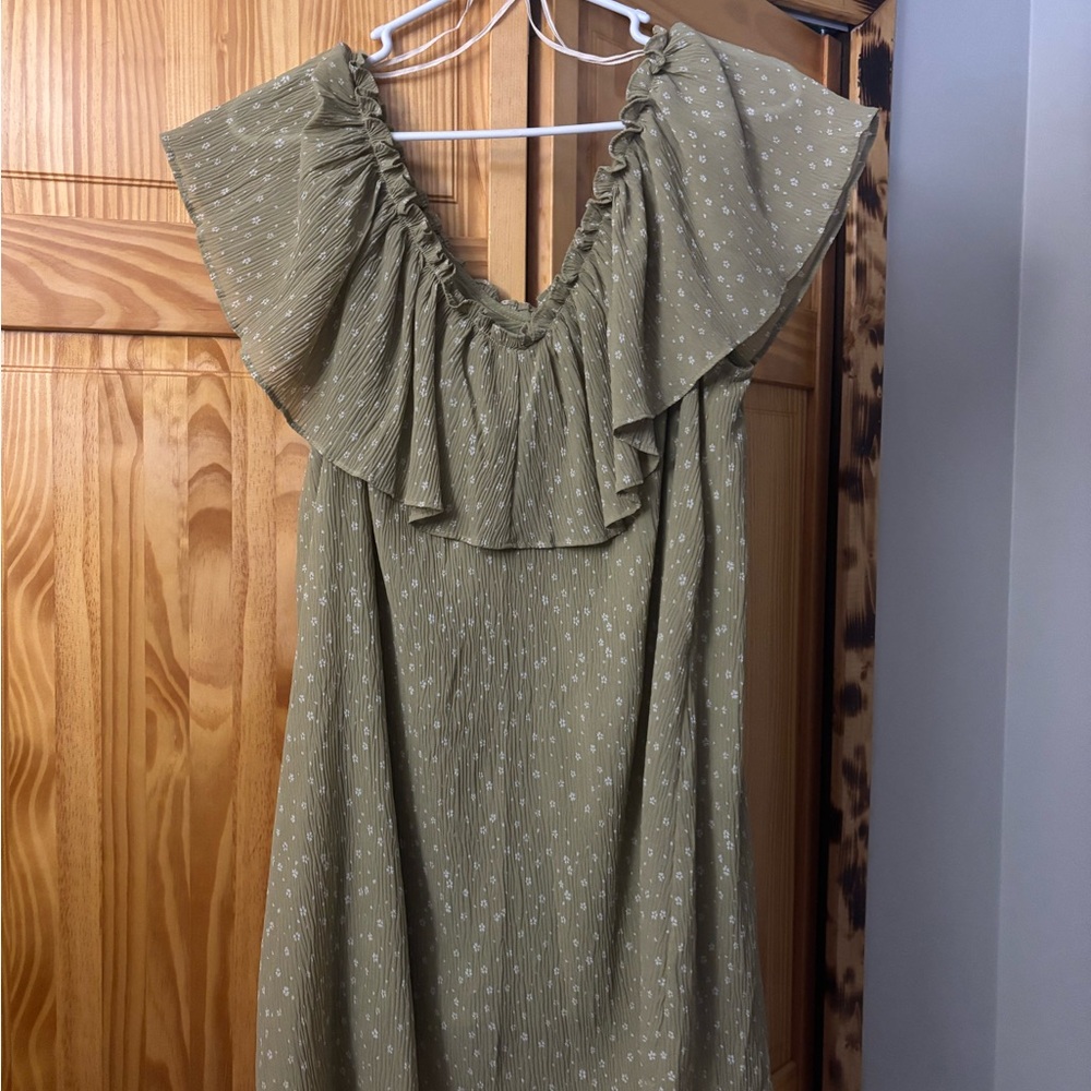 Mustard Seed Sage Green Floral Dress
